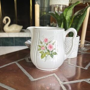 Hall’s Vintage Floral Ceramic Pitcher